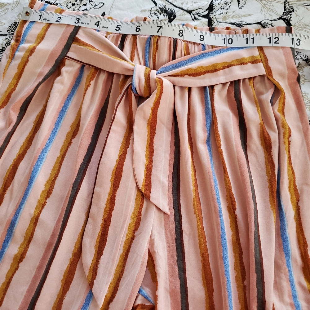 NEW BCBGeneration Stripe Paperbag Waist Pants - Picture 9 of 11
